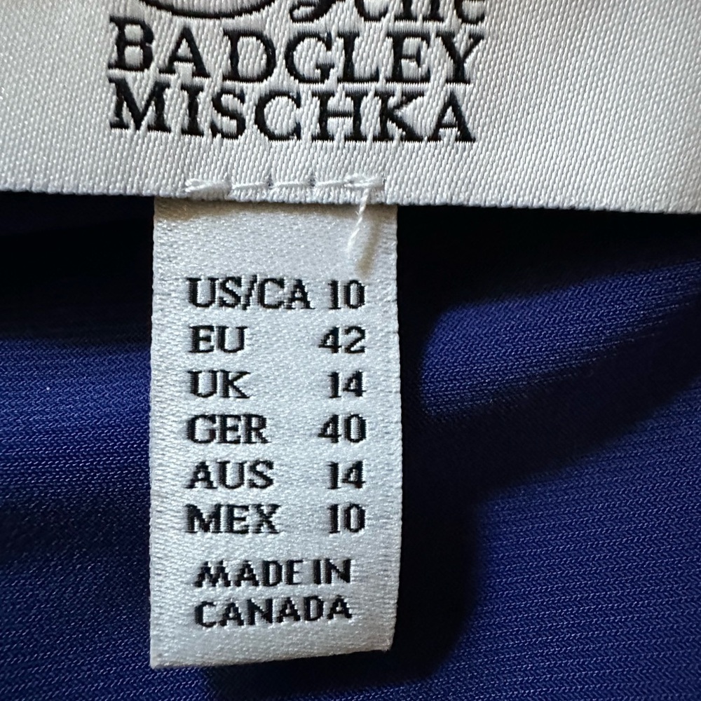 Badgley Mischka Lined Blue Lace Dress. Size 10 - Picture 6 of 8